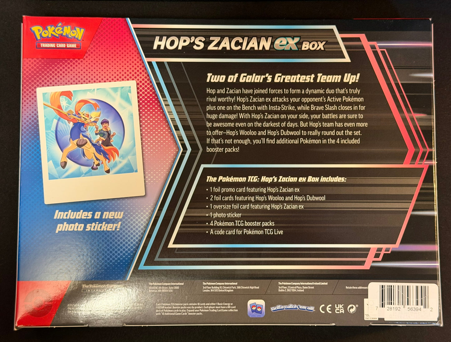 Hop's Zacian ex Box